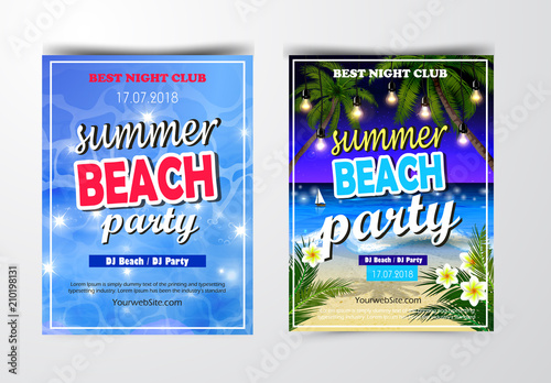Poster for summer and beach party background