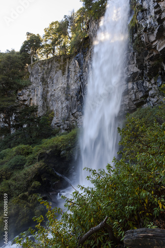 Waterfall at Lanin National Park  Patagonia.