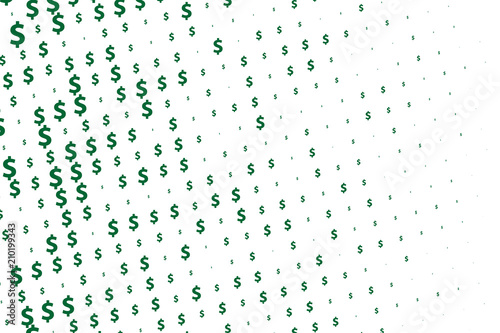 Green vector background with signs of dollars. Simple geometrical pattern with banking symbols. 