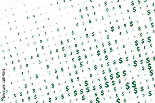 Green vector background with signs of dollars. Simple geometrical pattern with banking symbols. 