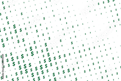 Green vector background with signs of dollars. Simple geometrical pattern with banking symbols. 