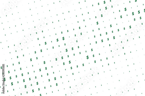 Green vector background with signs of dollars. Simple geometrical pattern with banking symbols. 