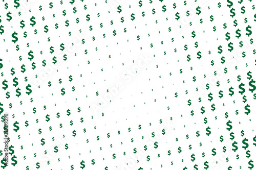 Green vector background with signs of dollars. Simple geometrical pattern with banking symbols. 