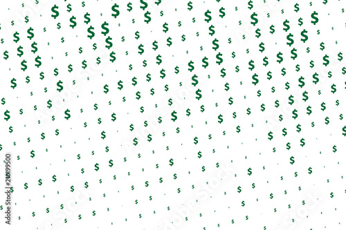 Green vector background with signs of dollars. Simple geometrical pattern with banking symbols. 