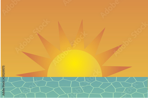 Paisaje de mar al atardecer.