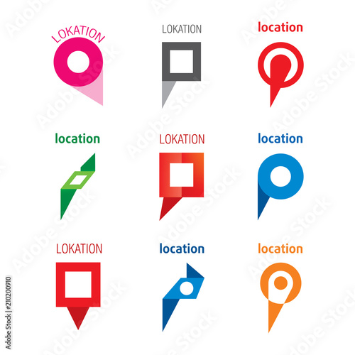 set of geolocation logos