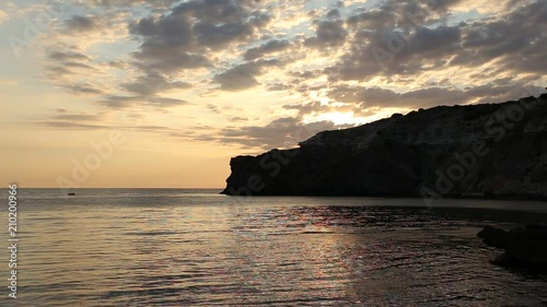Sunset on the sea. Black Sea coast of Crimea.