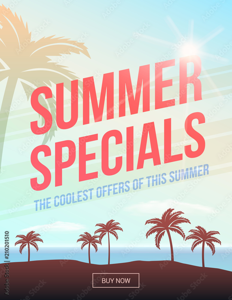 Summer Special Offer Beach Vector Illustration