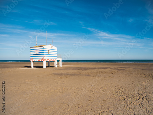 Post rescue on the French Gruissan beach