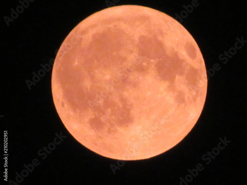 red moon in night sky