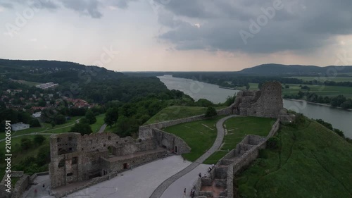 Timelapse of storm approaching Devin Castle near Bratislava, Slovakia 