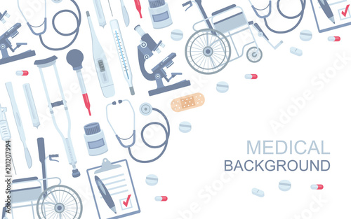 Medical background. Flat style. isolated on white background 