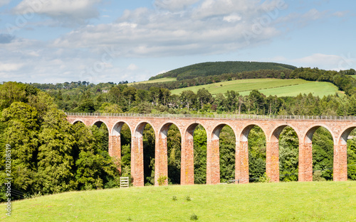 Leaderfoot Viaduct.  Leaderfoot Viaduct is a railway viaduct over the River Tweed in the Scottish Borders. photo