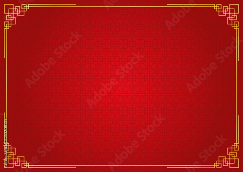 chinese new year background, abstract oriental wallpaper, red square window inspiration, vector illustration 