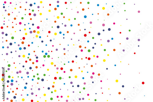 Festival seamless pattern with round confetti.Colorful circles, dots on white background