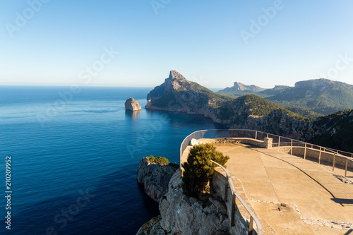 View from Mirador Es Colomer on a sunny day, Majorca, Spain photo