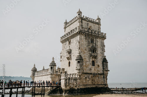 Torre de Belem or the Belem Tower is one of the attractions of Lisbon. The fortress was built in 1515-1521. This is one of the favorite places for tourists to visit the city. photo