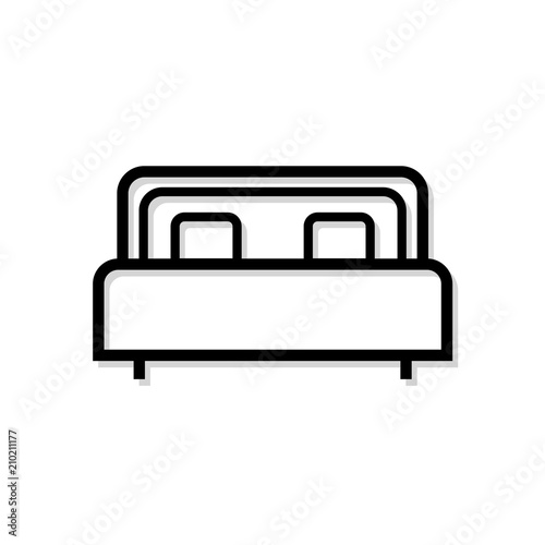 bed icon simple design vector drawing
