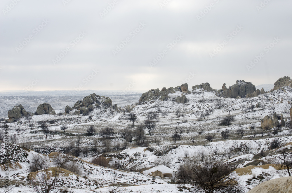 Snowy Cappadocia in Winter