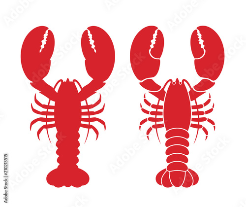 Fotografie, Tablou Lobster logo. Isolated lobster on white background