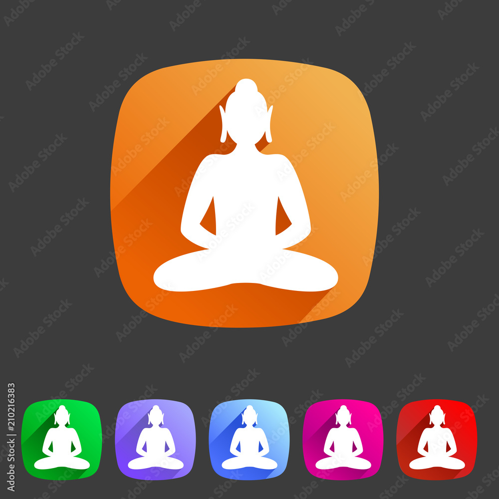 Buddha statue buddhism icon flat web sign symbol logo label Buddha statue buddhism icon flat web sign symbol logo label