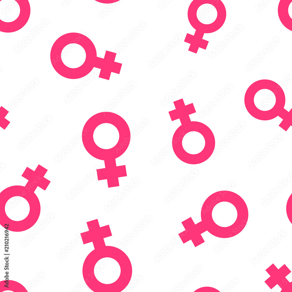 Female sex symbol icon seamless pattern background. Business