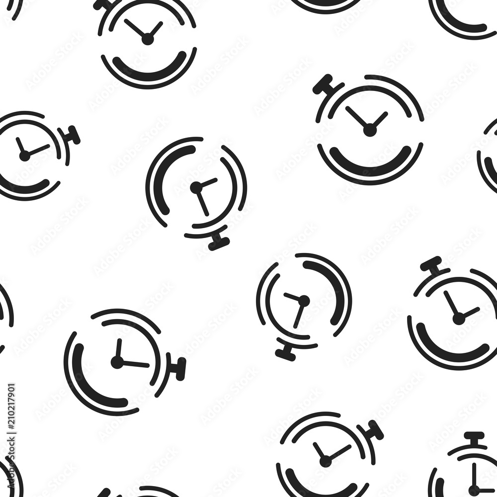 Clock timer icon seamless pattern background. Business concept vector illustration. Time alarm stopwatch clock symbol pattern. Clock timer icon seamless pattern background. Business concept vector illustration. Time alarm stopwatch clock symbol pattern.