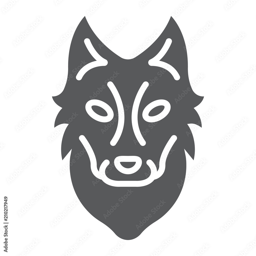 Wolf glyph icon, animal and zoo, dog sign vector graphics, a solid pattern on a white background, eps 10.