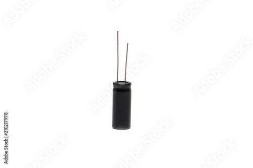 Electrolytic capacitor on a white background photo