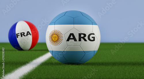 Argentina vs. France Soccer Match - 3D Rendering 