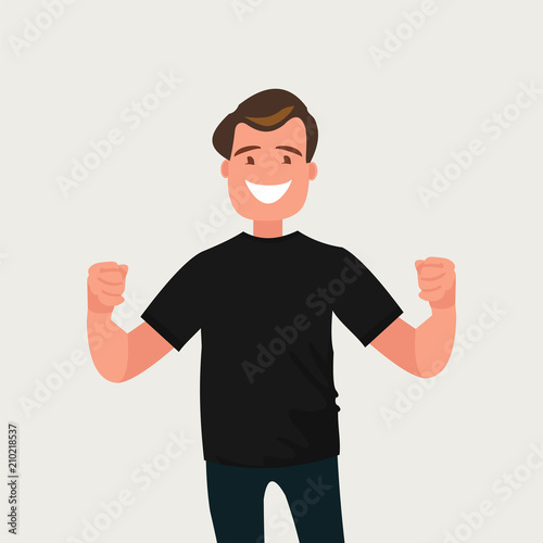 A happy man who has received good news.