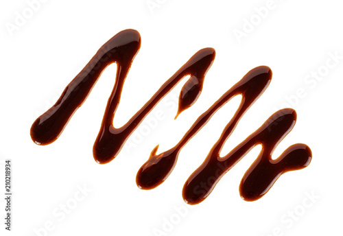 Chocolate sauce isolated on a white background