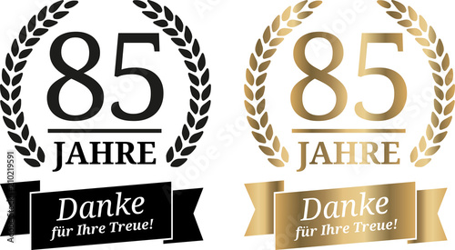 Signet 85 Jahre Gold und Schwarzweiß