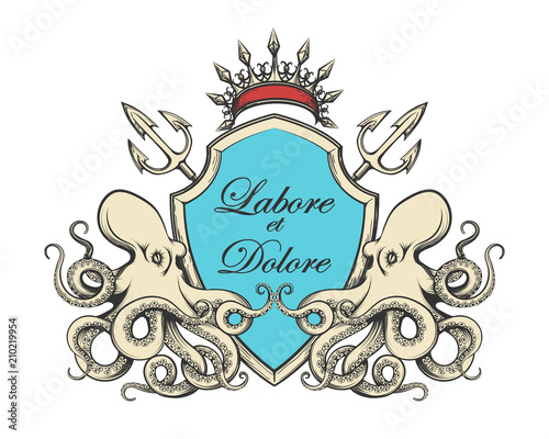 Coat of Arms with Octopus and Tridents