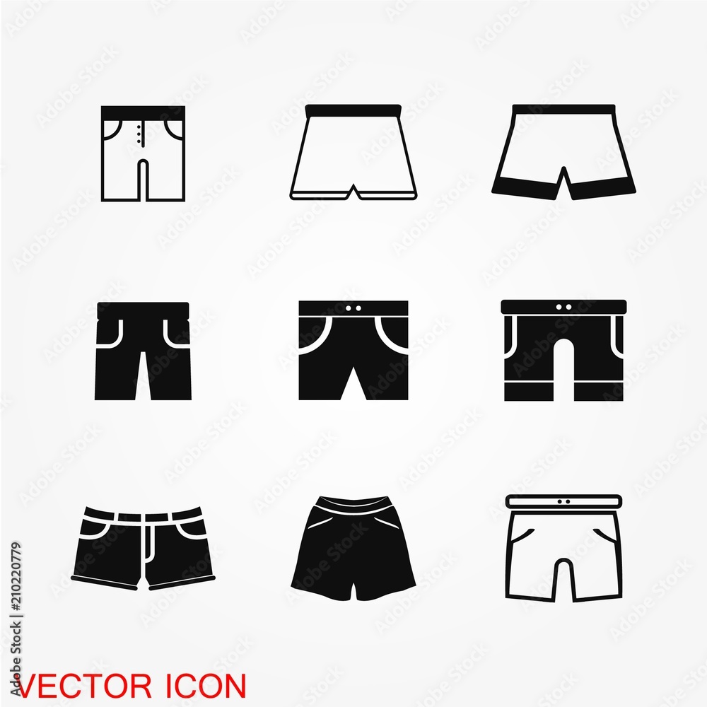 Short vector icon, pants symbol, modern, simple flat illustration Short vector icon, pants symbol, modern, simple flat illustration