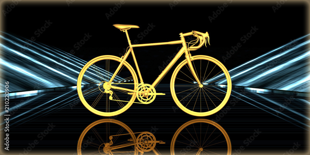 Fototapeta premium 3d rendering of a golden object inside a futuristic road