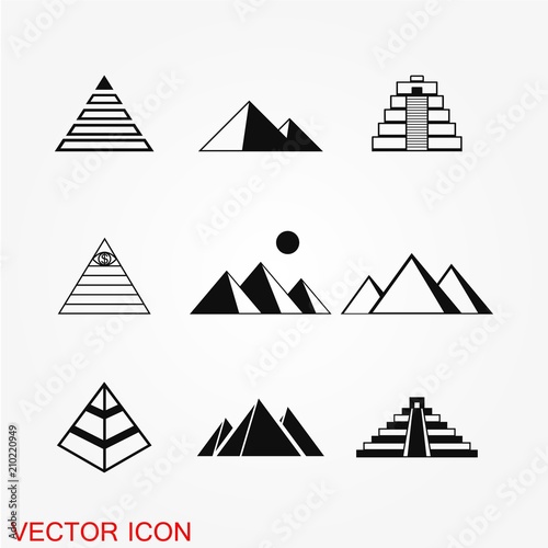 Pyramid icon vector, triangle symbol, modern flat illustration