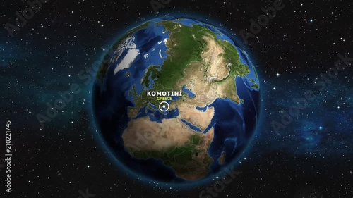 GREECE KOMOTINI ZOOM IN FROM SPACE photo