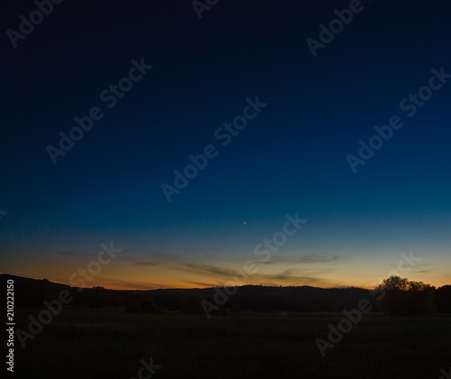 Stars in the night sky. A view of outer space at dusk.