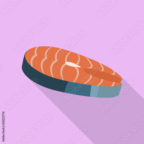 Salmon icon. Flat illustration of salmon vector icon for web design