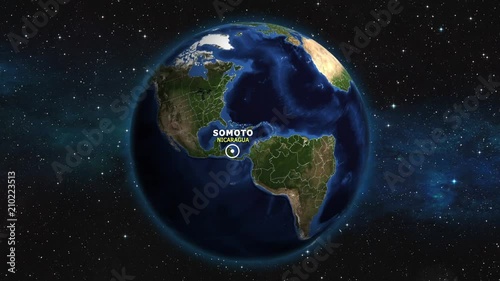 NICARAGUA SOMOTO ZOOM IN FROM SPACE photo