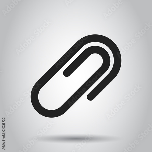 Paper clip attachment vector icon. Paperclip illustration pictogram. Attach file business document.