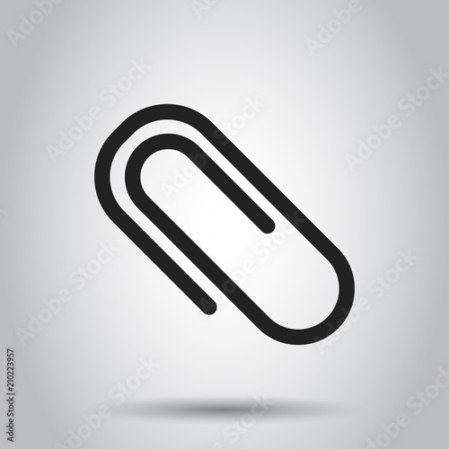 Paper clip attachment vector icon. Paperclip illustration pictogram. Attach file business document.