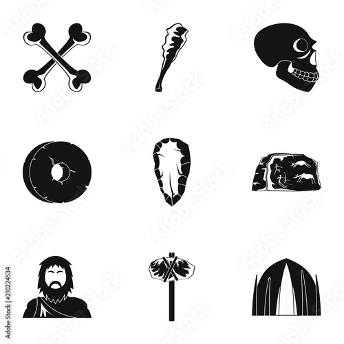 Speleological icons set. Simple set of 9 speleological vector icons for web isolated on white background