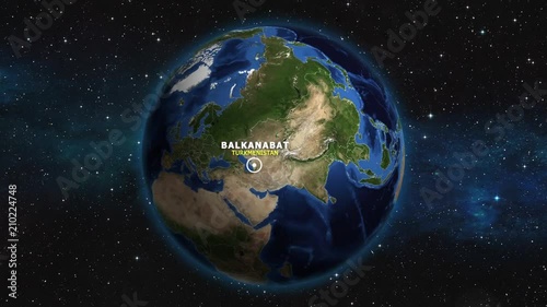 TURKMENISTAN BALKANABAT ZOOM IN FROM SPACE photo