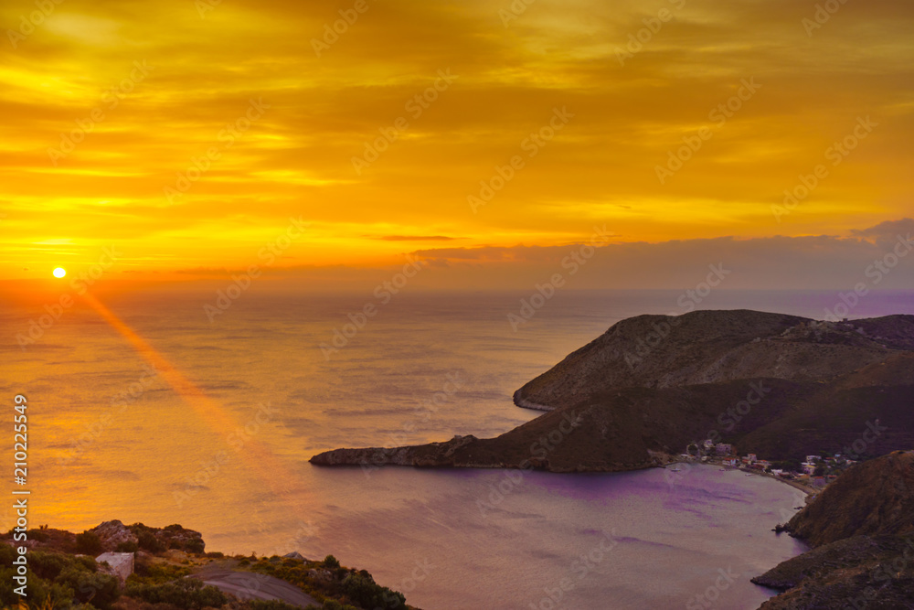 Greek coast at sunrise Peloponnese Mani