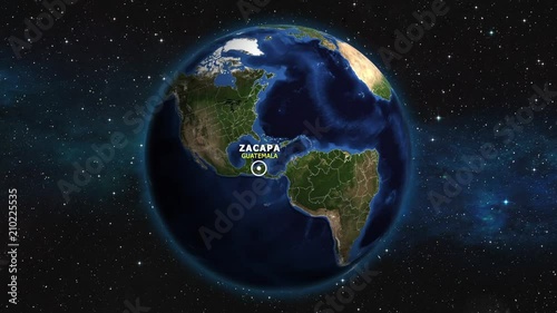 GUATEMALA ZACAPA ZOOM IN FROM SPACE photo
