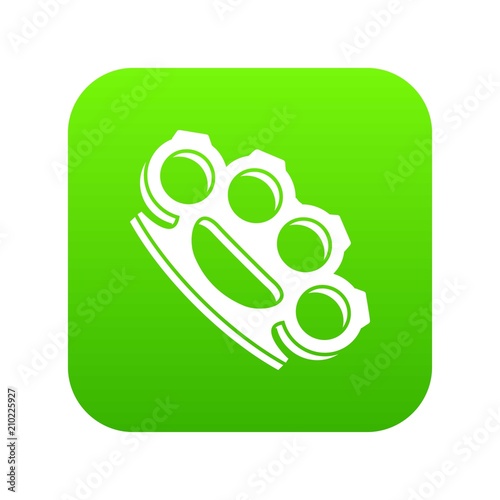 Brass knuckles icon digital green for any design isolated on white vector illustration