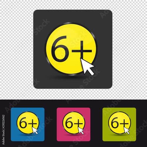 Altersfreigabe 6 Plus - Bunte Vektor web Button