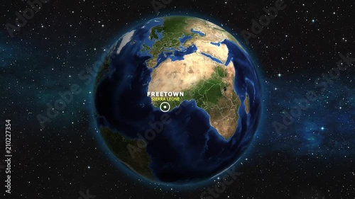 SIERRA LEONE FREETOWN ZOOM IN FROM SPACE